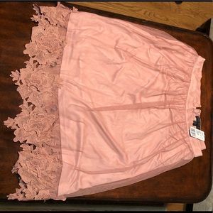 Plus Size Muave Knee Length Lace Skirt